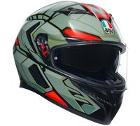 AGV AGV - Casco K3 E2206 Decept Matt Nero / Verde / Rosso XS