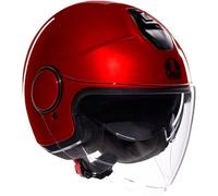 AGV - ETERES E2206, Casco da Moto Jet Unisex, Casco Moto Open Face con Anello Antifurto, Visiera Antigraffio e Anti-UV, Tecnologia con Assorbimento Istantaneo del Sudore, Corsa Red, M