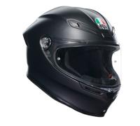 AGV - K6 S E2206 MPLK, Casco Moto Integrale Stradale Racing in Fibra Carboaramidica, Leggero, Aerodinamico, Visiera Panoramica Antigraffio, Interni Rimovibili, Predisposizione Pinlock, Nero Opaco, L