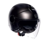 AGV - ETERES E2206, Casco da Moto Jet Unisex, Casco Moto Open Face con Anello Antifurto, Visiera Antigraffio e Anti-UV, Tecnologia con Assorbimento Istantaneo del Sudore, Matt Asfalto Grey, S