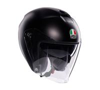 AGV - IRIDES E2206, Casco Moto JetUnisex, Casco Moto Open Face con Visiera Antigraffio e Protezione UV, Matt Black, XXL