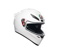 AGV - Casco K1 S E2206, Casco Moto Integrale ECE da Uomo, Stile Racing con Spoiler Aerodinamico, Prese d'Aria e Visiera Antigraffio, Campo Visivo 190°, Predisposizione Interfono, Bianco