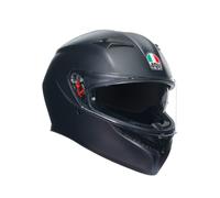 AGV - Casco K3 E2206 MPLK, Casco Moto da Uomo, Casco Integrale ECE con Assorbimento del Sudore, Spoiler, Prese d'Aria e Visiera Antigraffio Anti UV, con Predisposizione Interfono, Nero