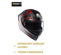 AGV Casco Moto Integrale K1 S SLING Nero Opaco Rosso E2206 Visiera Antigraffio