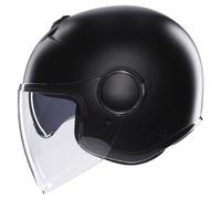 AGV - ETERES E2206, Casco da Moto Jet Unisex, Casco Moto Open Face con Anello Antifurto, Visiera Antigraffio e Anti-UV, Tecnologia con Assorbimento Istantaneo del Sudore, Matt Black, XS