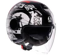 AGV Eteres History Casco Jet, nero-bianco-rosso, taglia XL per maschi