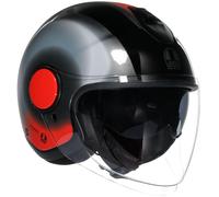 AGV Eteres Levanto Casco Jet, nero-rosso-argento, taglia L per maschi