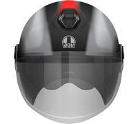 AGV Eteres Levanto Casco Jet, nero-rosso-argento, taglia XS per maschi
