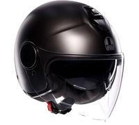 AGV - ETERES E2206, Casco da Moto Jet Unisex, Casco Moto Open Face con Anello Antifurto, Visiera Antigraffio e Anti-UV, Tecnologia con Assorbimento Istantaneo del Sudore, Matt Asfalto Grey, L