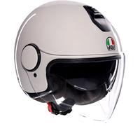 AGV - ETERES E2206, Casco da Moto Jet Unisex, Casco Moto Open Face con Anello Antifurto, Visiera Antigraffio e Anti-UV, Tecnologia con Assorbimento Istantaneo del Sudore, Materia White, XXL