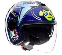 AGV Eteres Rossi Misano 2015, casco jet XXL female Blu Scuro/Azzurro/Giallo