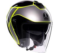 AGV Irides Davao, casco jet L female Nero/Grigio/Giallo Fluo
