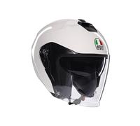 AGV Casco Moto Jet IRIDES E2206, assorbimento sudore, visiera antigraffio/anti-UV, Materia White M