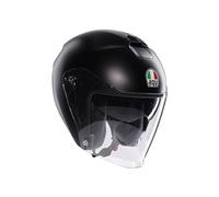 AGV - IRIDES E2206, Casco Moto JetUnisex, Casco Moto Open Face con Visiera Antigraffio e Protezione UV, Matt Black, S
