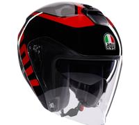 AGV Irides Valenza Casco Jet, nero-grigio-rosso, taglia M per maschi