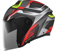 AGV Irides Zurigo, casco aperto L male Nero/Rosso/Giallo Fluo