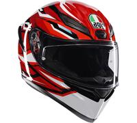 AGV K-1 S Lion Casco, nero-bianco-rosso, taglia 2XL per maschi