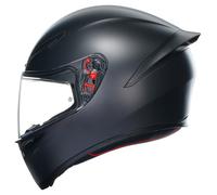 AGV - K1 S E2206, Casco Moto Integrale ECE, Stile Racing con Spoiler Aerodinamico, Prese d'Aria e Visiera Antigraffio, Campo Visivo 190°, Predisposizione Interfono, New model - Nero Opaco, S