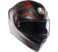 AGV - K1 S AGV E2206, Casco Moto Integrale ECE, Stile Racing con Spoiler Aerodinamico, Prese d'Aria e Visiera Antigraffio, Campo Visivo 190°, Sling Matt Black/Red, Unisex, XL