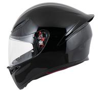 AGV - K1 S E2206, Casco Moto Integrale ECE, Stile Racing con Spoiler Aerodinamico, Prese d'Aria e Visiera Antigraffio, Campo Visivo 190°, Predisposizione Interfono, Nero, XXL