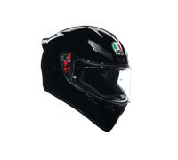 AGV - K1 S E2206, Casco Moto Integrale ECE, Stile Racing con Spoiler Aerodinamico, Prese d'Aria e Visiera Antigraffio, Campo Visivo 190°, Predisposizione Interfono, Nero, XXL