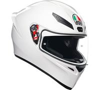 AGV - K1 S E2206, Casco Moto Integrale ECE, Stile Racing con Spoiler Aerodinamico, Prese d'Aria e Visiera Antigraffio, Campo Visivo 190°, Predisposizione Interfono, New model, Bianco, M