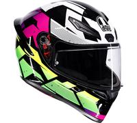 AGV K1 S Punkpulse S26, casco integrale L female Nero/Lilla/Verde Fluo/Bianco
