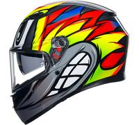 AGV K3 Birdy 2.0, casco integrale L male Grigio/Giallo/Rosso
