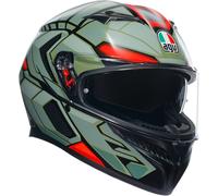 AGV K3 Decept Casco, nero-rosso-verde, taglia XS per maschi