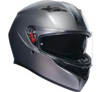 AGV - K3 E2206 MPLK, Casco Moto Integrale ECE con Spoiler e Visiera Antigraffio Anti UV, con Predisposizione Interfono, Mono Matt Luna Grey, Unisex, XL