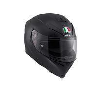 AGV K5 S ECE 22-05 Solid Casco Moto Integrale ECE 22-05 in Carbonio-Fibra di Vetro, con Visierino Parasole, Nero Opaco, ML