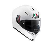 AGV K5 S ECE 22-05 Solid Casco Moto Integrale ECE 22-05 in Carbonio-Fibra di Vetro, con Visierino Parasole, Bianco Perla, ML