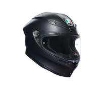 AGV - K6 S E2206 MPLK, Casco Moto Integrale Stradale Racing in Fibra Carboaramidica, Leggero, Aerodinamico, Visiera Panoramica Antigraffio, Interni Rimovibili, Predisposizione Pinlock, Nero Opaco, L