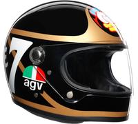 AGV Legends X3000 Barry Sheene Casco, Nero/bianco/oro, Taglia XS (53/54)