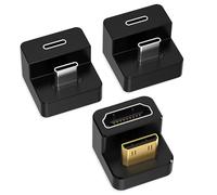 AGVEE Adattatore da USB-C a USB-C ad angolo di 180 gradi e convertitore da mini HDMI a HDMI a HDMI con lato lungo verso l'interno, HDMI 2.0 4K a 60 Hz, estensore accoppiatore per monitor portatile