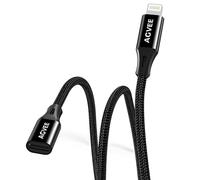AGVEE Cavo di prolunga Lightning da 0,3 m, intrecciato femmina a maschio, cavo di prolunga completo compatibile con iPhone, iPad, sincronizzazione dati, video, audio e adattatore connettore di