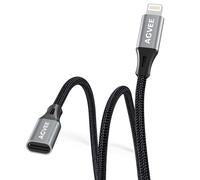 AGVEE Cavo di prolunga Lightning da 2 metri, prolunga intrecciata da femmina a maschio, cavo completo compatibile con iPhone iPad, adattatore connettore per sincronizzazione dati, video, audio e