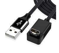 AGVEE Cavo di ricarica per Garmin Watch, 2 m, a forma di L, Zero Gap, cavo di ricarica per Fenix, Forerunner, Vivoactive, Instinct, Venu, Tactix, Approach, D2, Quatix Series, intrecciato ad angolo