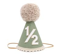 Agvgaza Cappello per metà compleanno, cappello a cono per 1/2 compleanno, decorazioni di compleanno per sei mesi, cappello da festa per ragazzi (verde)