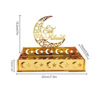 Agwuoetr 1 Pezzo Vassoio di Eid Mubarak Ramadan Piatto da Dessert per Frutta con Luna D', Castello Decorazione per Il Festival Islamico Regalo.