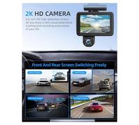 Agwuoetr 1 Set Telecamera da Cruscotto per Auto 1080P Cam Anteriore e Posteriore con Rilevamento del Movimento Interno, Modalità Parcheggio In Plastica