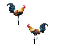 Agwuoetr 2 Pezzi Acrilico Colorato Gallo Prato All'Aperto Fattoria Giardino Animale Statue di Pollo Cortile Arte Decorazione Gallo