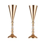 Agwuoetr 2 Pezzi di Vaso da Fiori da Tavolo Centrotavola per Matrimonio Decorazione Supporto per Fiori in Metallo Dorato Ornamenti di Fiori Artificiali per la Parte di Anniversario