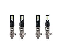 Agwuoetr 4PCS 6000K Super Bright White 6000LM DRL H1 LED Kit Lampadine per in Lega di Alluminio Nero Abbagliante