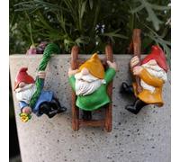 Agwuoetr Accessori per Giardino Fatato Mini Gnomi Kit da Giardino Statua dei Nani per Giardino Fatato, Decorazione Domestica 3 Pezzi