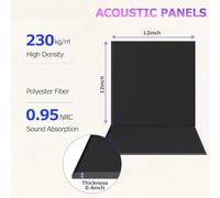 Agwuoetr Acustici Autoadesivi da 18 Pezzi, Murali In Schiuma Fonoassorbente 12x12x0,4 Pollici, per Home Studio Ufficio, Nero Facile da Installare Facile da Usare