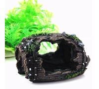 Agwuoetr Black-Aquarium Barile Artificiale Grotta Ornamenti in Resina Accessori Paesaggistici per Acquario Acquario Decor Sfondo Durevole Facile da Installare Facile da Usare