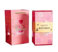 Agwuoetr Confezione Regalo Esplosiva con Soldi, Sorpresa -Up, Scatola per Scherzi di Compleanno, Busta Cinese Durevole B