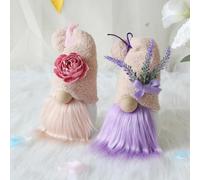 Agwuoetr Decorazioni Lavanda Gnomi A Due Pezzi Come Mostrato Tessuti di Peluche Circa 10,5x10,5x40cm per la Casa GNOME Viola Decorazione Primaverile Fatta A Mano Tomte Svedese Nani da Fattoria.