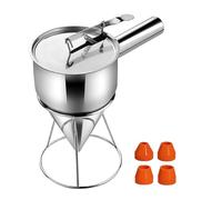 Agwuoetr Dispenser per Pastella per Pancake Dispenser A Imbuto Multicalibro in Acciaio Inossidabile con Supporto Strumenti per e Cupcakes Facile da Usare 20 X 13 cm